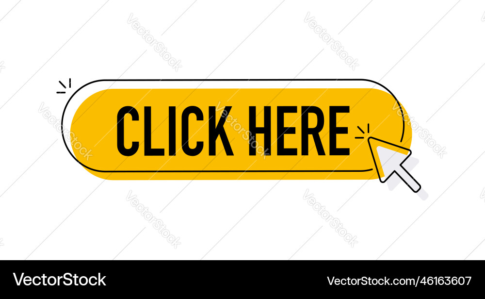 Klicken Sie hier Knopf mit Hand Pointer Klick Klicken Sie hier Knopf mit Hand Pointer Klick vektorbild