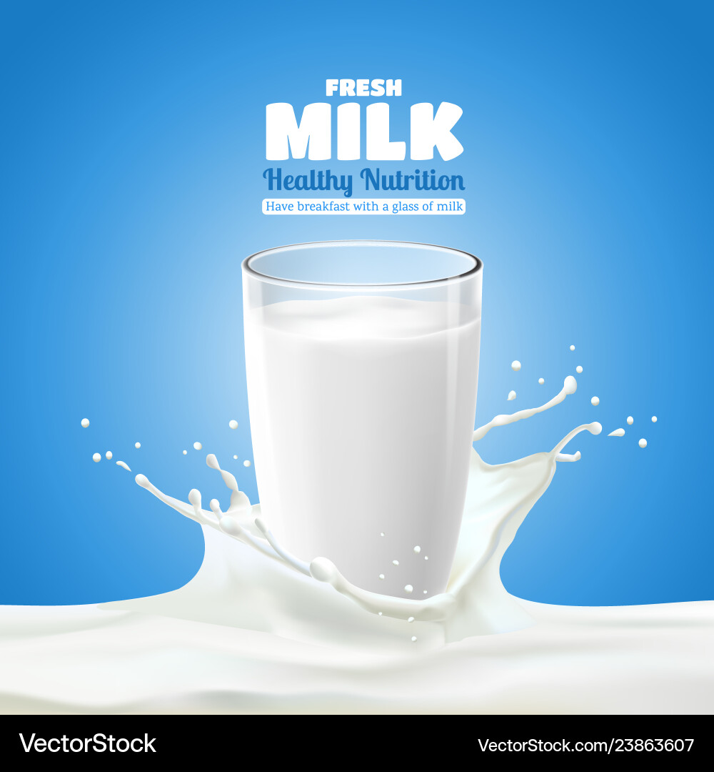 Milk Splash in Glass – Royalty-Free Vector | VectorStock, image size:1000x1080