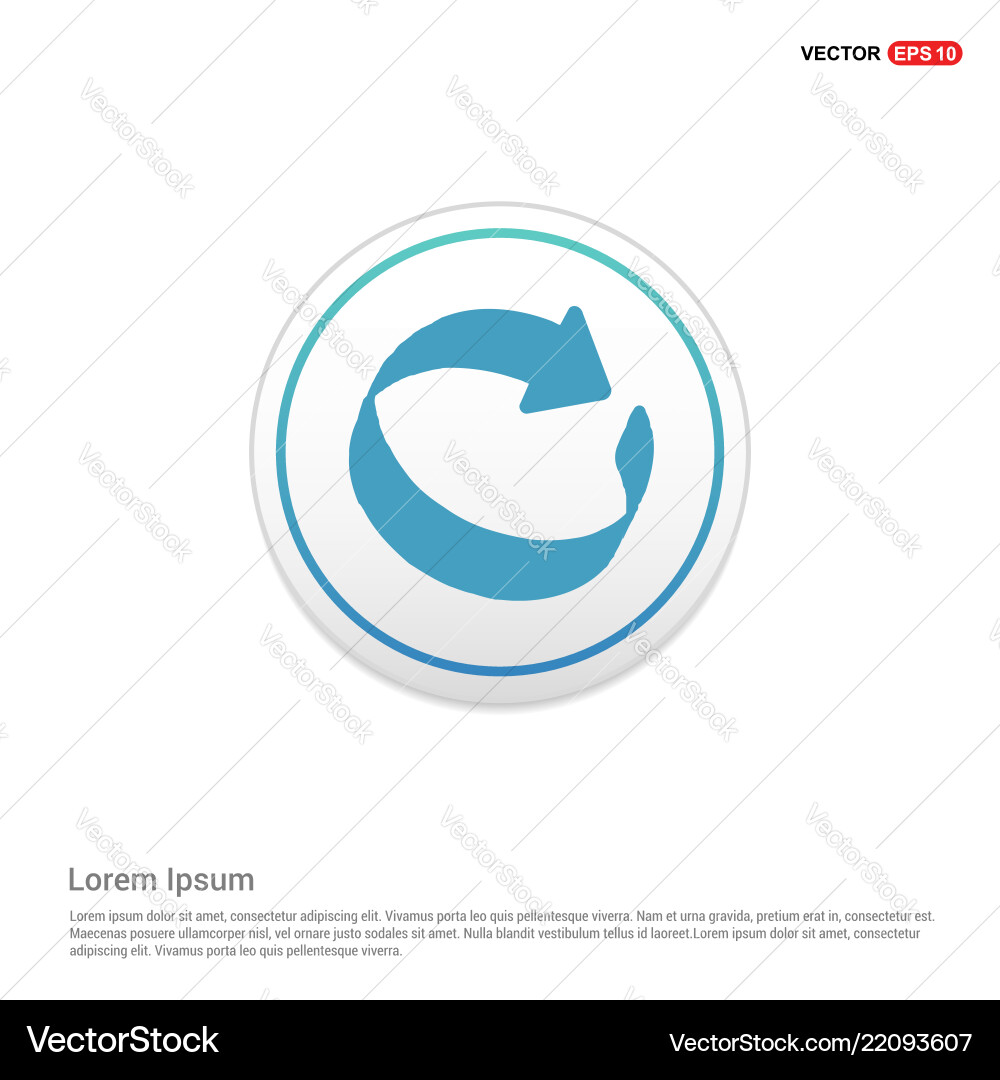 Reload icon - white circle button Reload icon - white circle button vector image