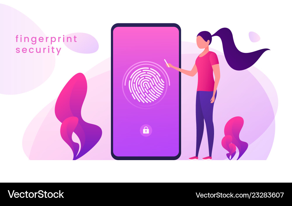 Secure Fingerprint Access Vector Image