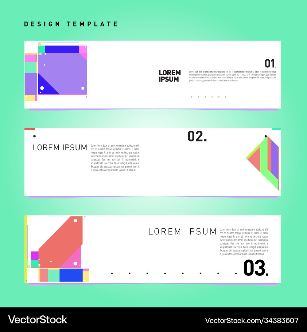 Set abstract banner web design template retro Set abstract banner web design template retro Vector Image
