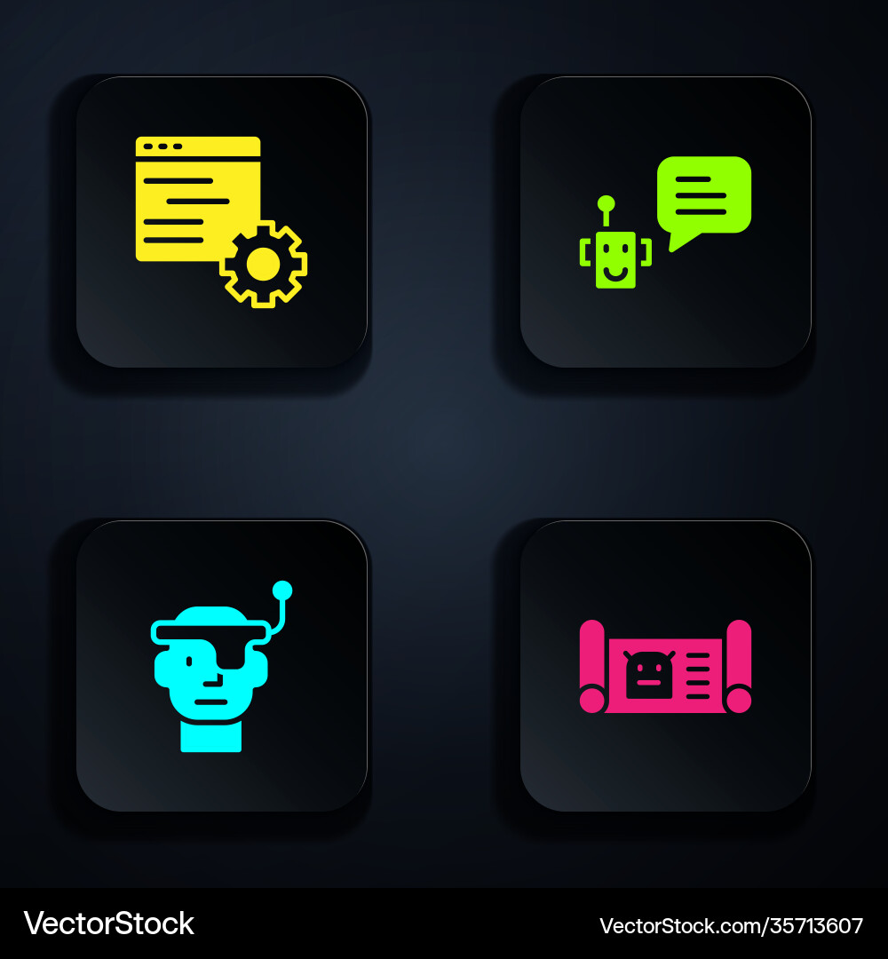 Set robot blueprint computer api interface smart Set robot blueprint computer api interface smart Vector Image