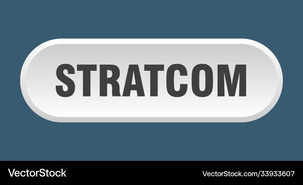 Stratcom button rounded sign on white background vector image