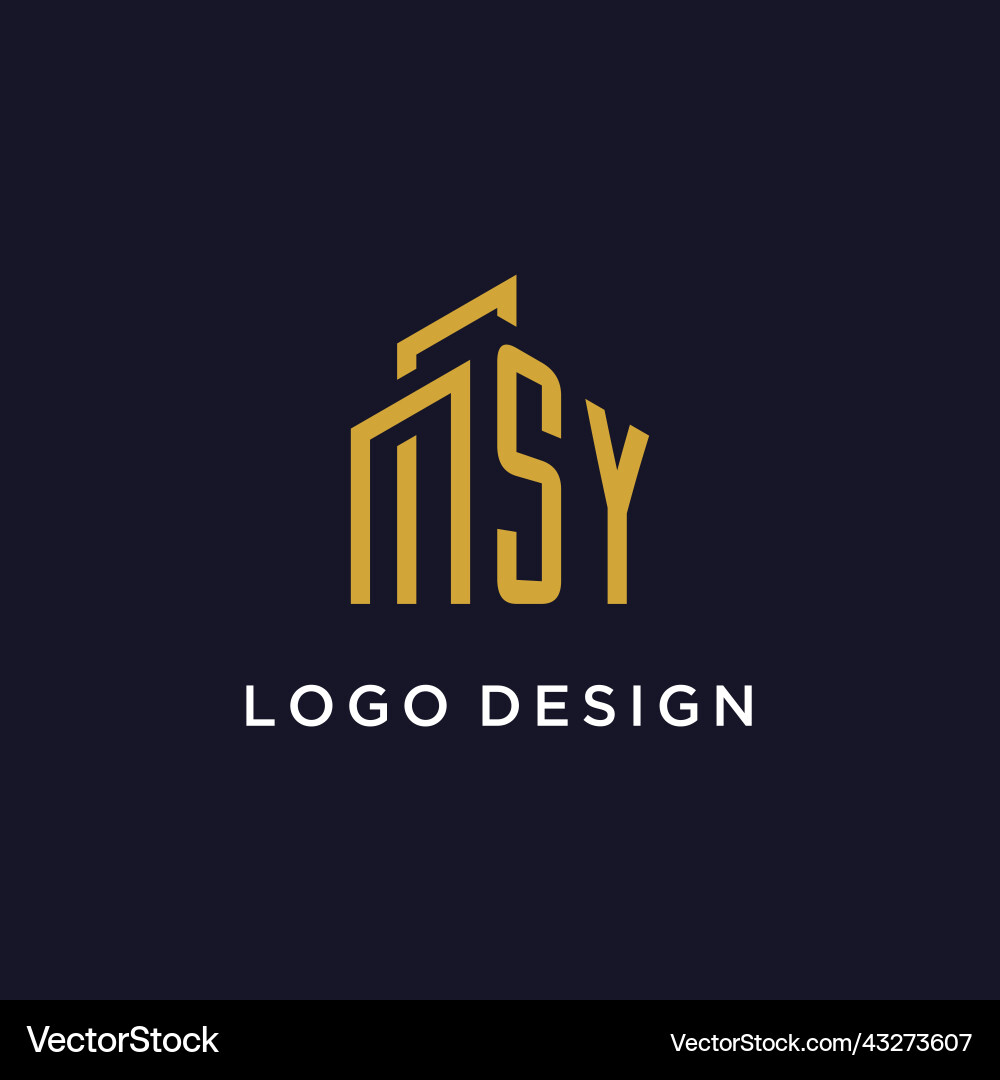 Sy initial monogram with building logo design Sy initial monogram with building logo design Vector Image