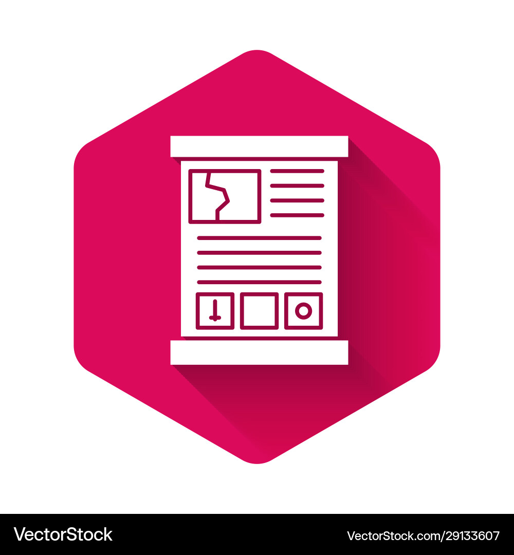 White game guide icon isolated with long shadow Vector Image