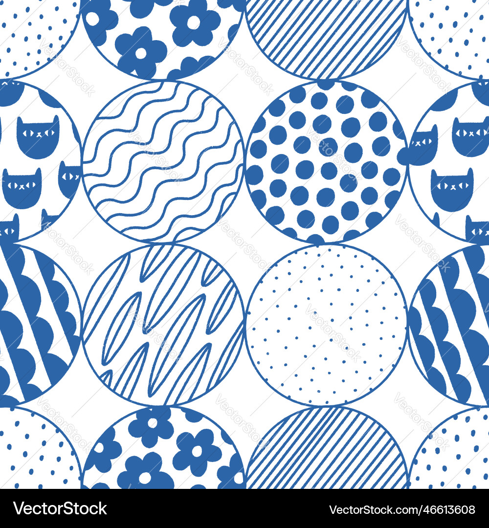 Abstract fun circles with different patterns Abstract fun circles with different patterns vector image