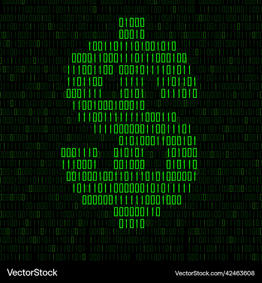 Abstract sign dollar of binary code with neon vector image