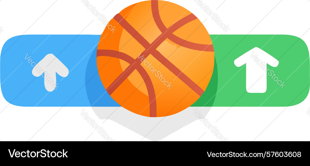 Basketball data upload arrow icon design vector image