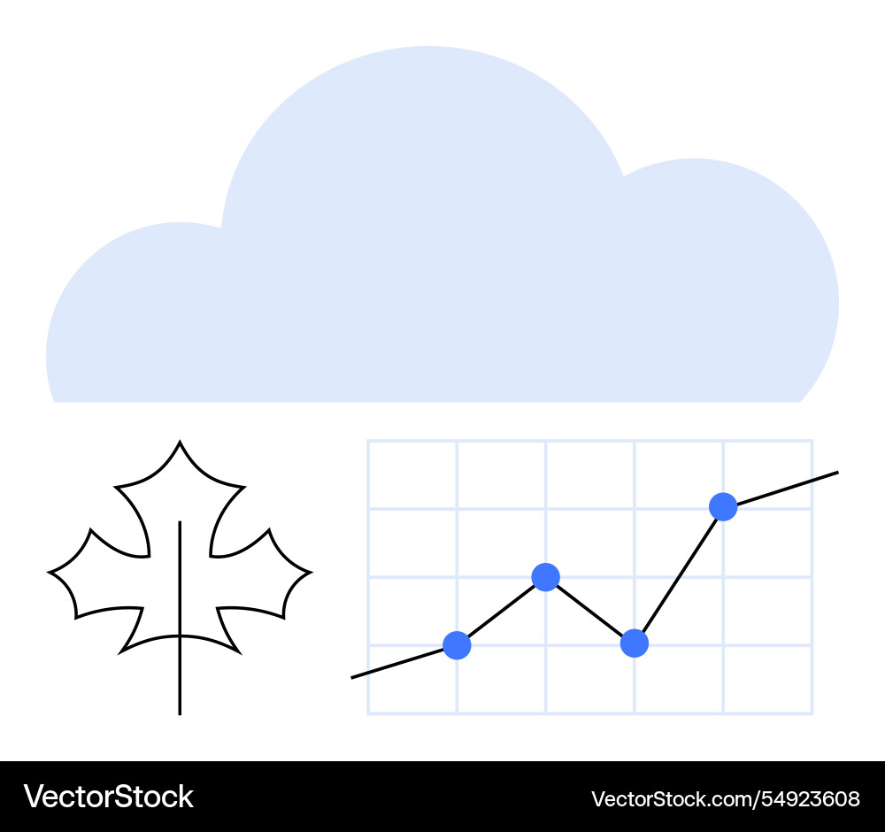 Cloud technology with data analytics graph Cloud technology with data analytics graph vector image