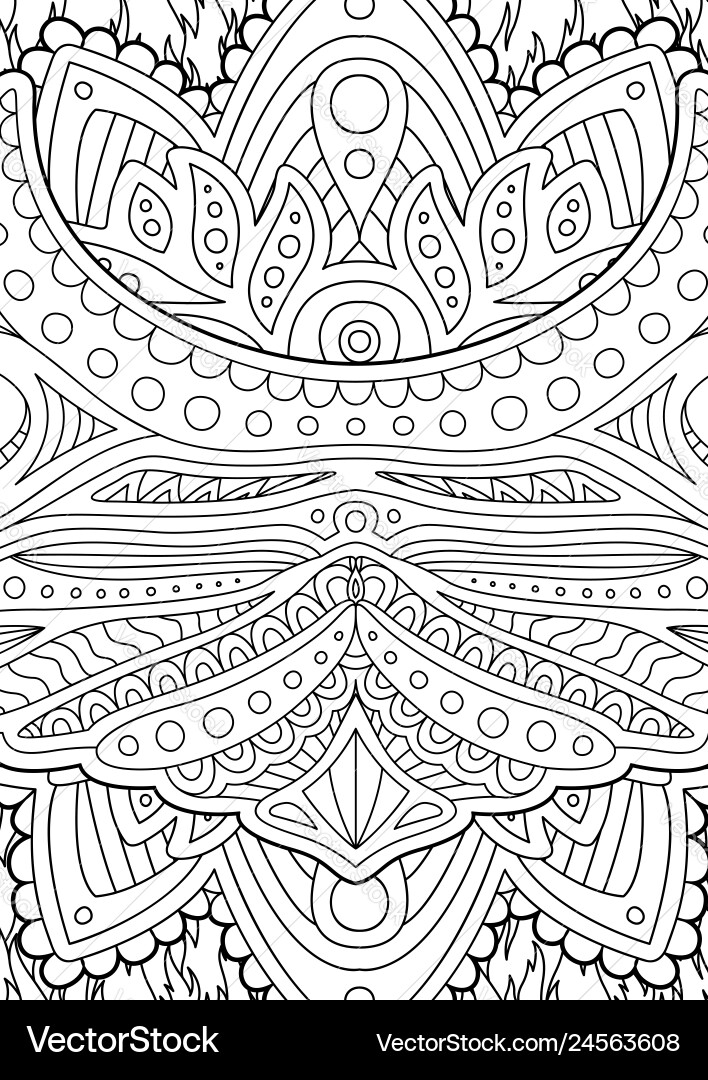 Coloring book page with abstract linear pattern Coloring book page with abstract linear pattern vector image