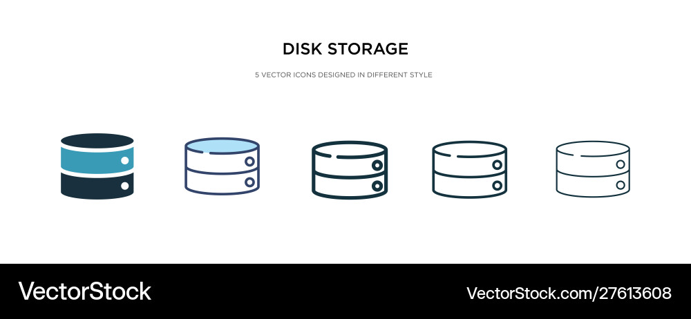 Disk storage icon in different style two colored Disk storage icon in different style two colored vector image