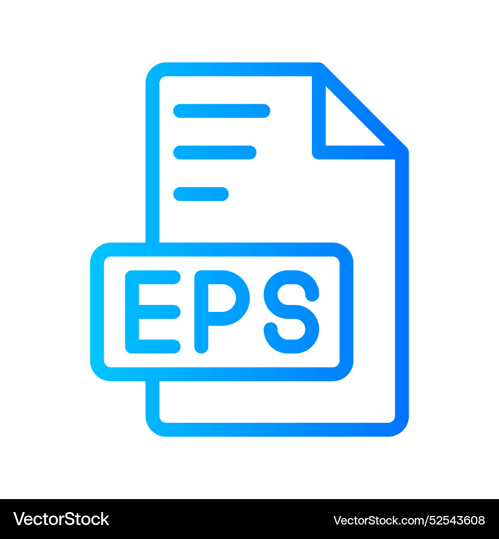 Eps document file picture gradient icon format Eps document file picture gradient icon format vector image