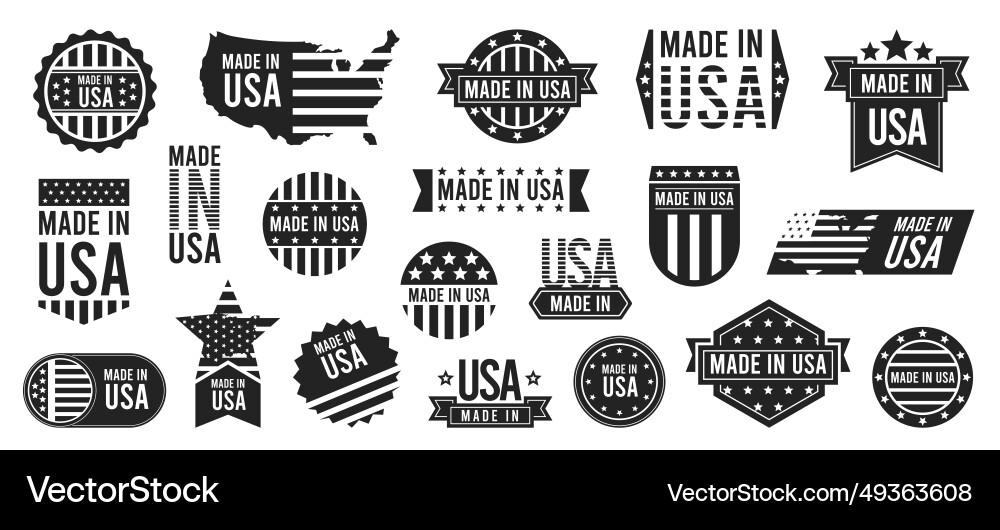Made in usa stapms black color retro american Made in usa stapms black color retro american Vector Image