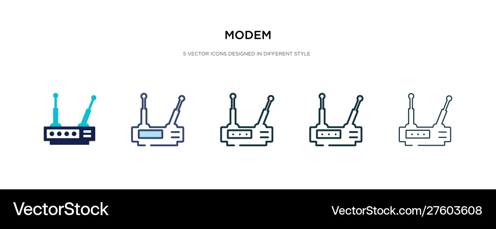 Modem icon in different style two colored Modem icon in different style two colored vector image