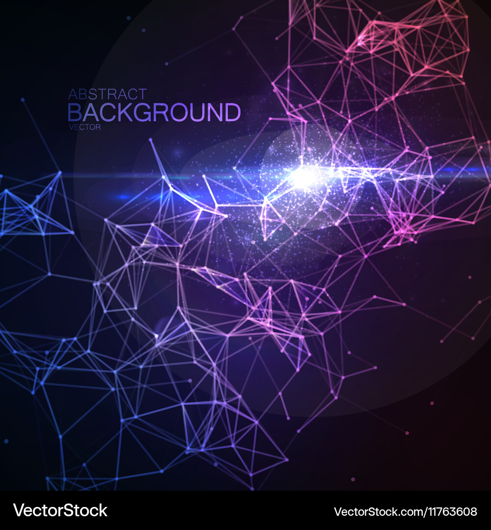 Plexus lines and particles background vector image