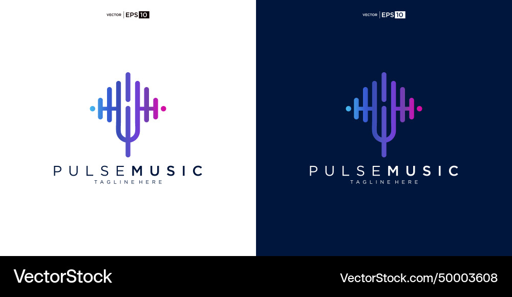 Pulse music player logo element Vector Image