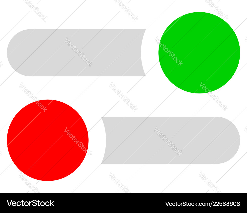 Rectangular buttons switches set at different vector image