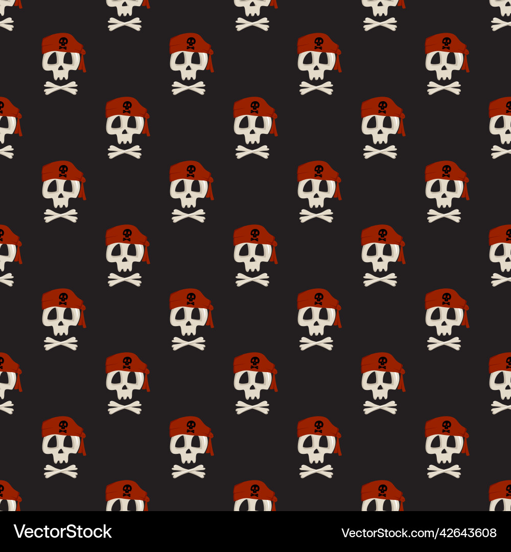 Seamless pattern with skeleton skull Seamless pattern with skeleton skull vector image