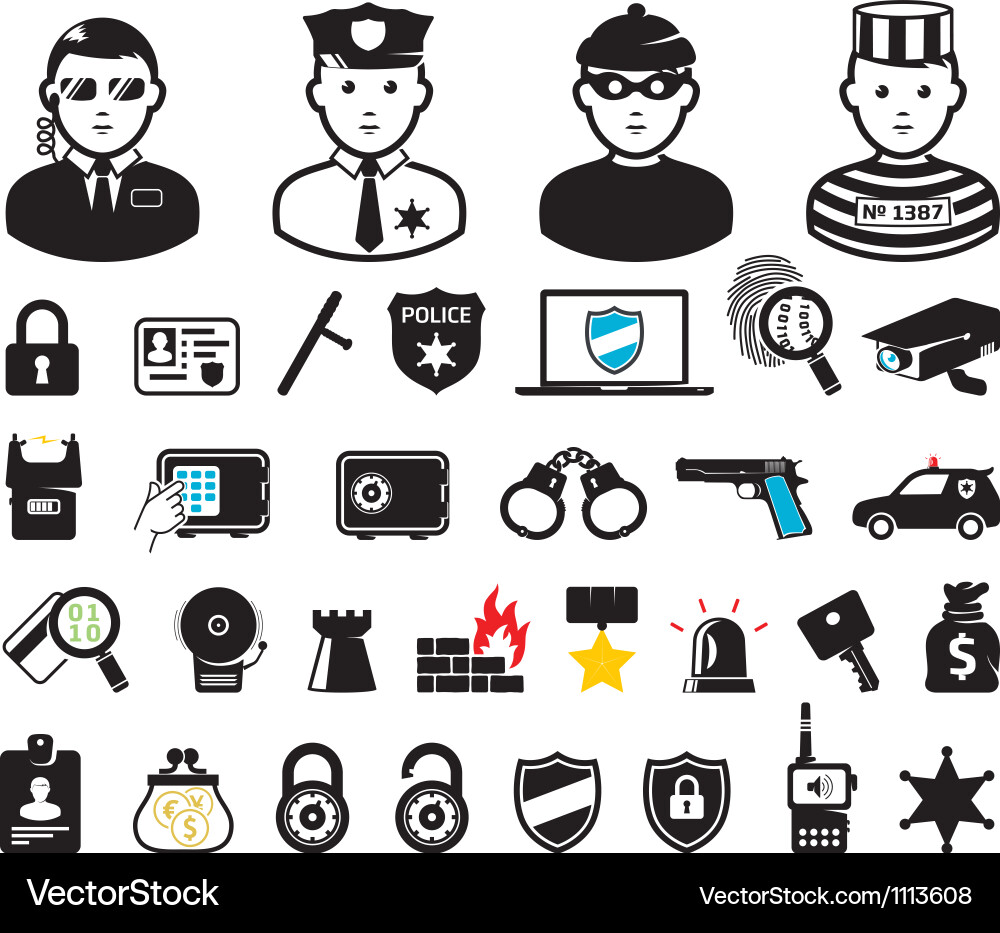 Security set Royalty Free Vector Image - VectorStock