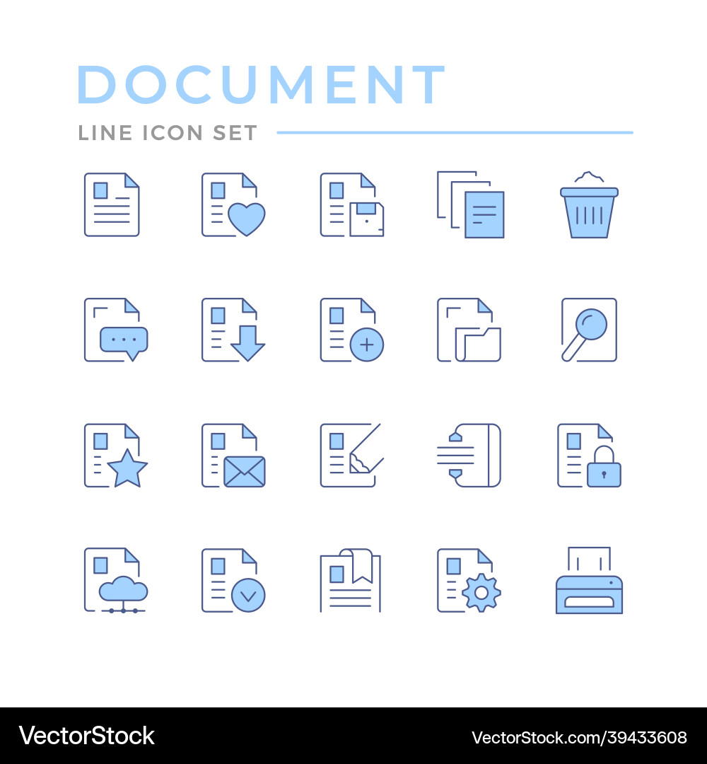 Set color line icons of document Set color line icons of document vector image