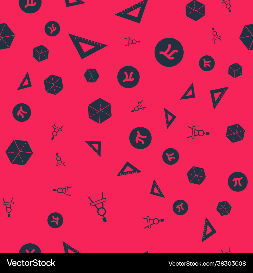 Set drawing compass triangular ruler geometric Vector Image