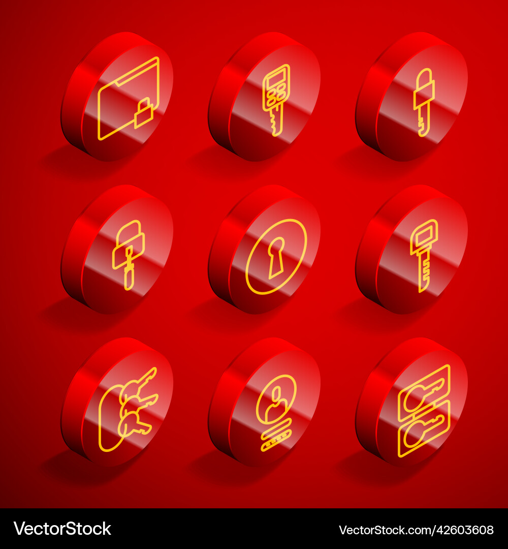 Set line folder and lock car key with remote Set line folder and lock car key with remote vector image