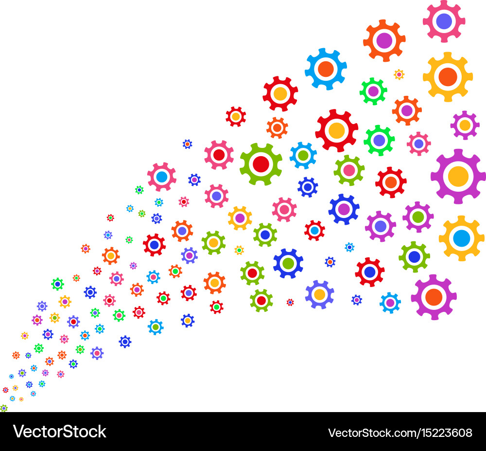 Source stream of cogwheel Vector Image