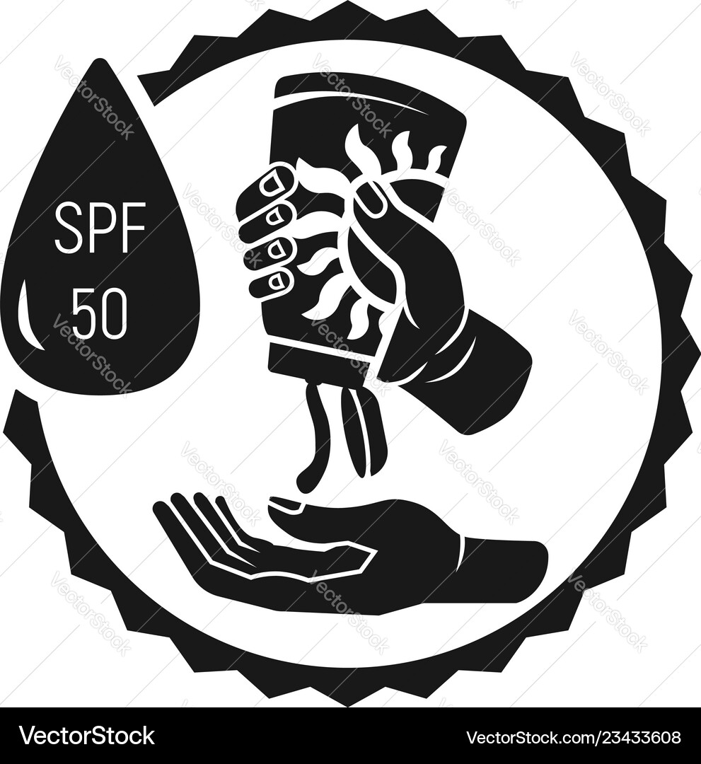 Sunscreen in hands icon simple style Vector Image