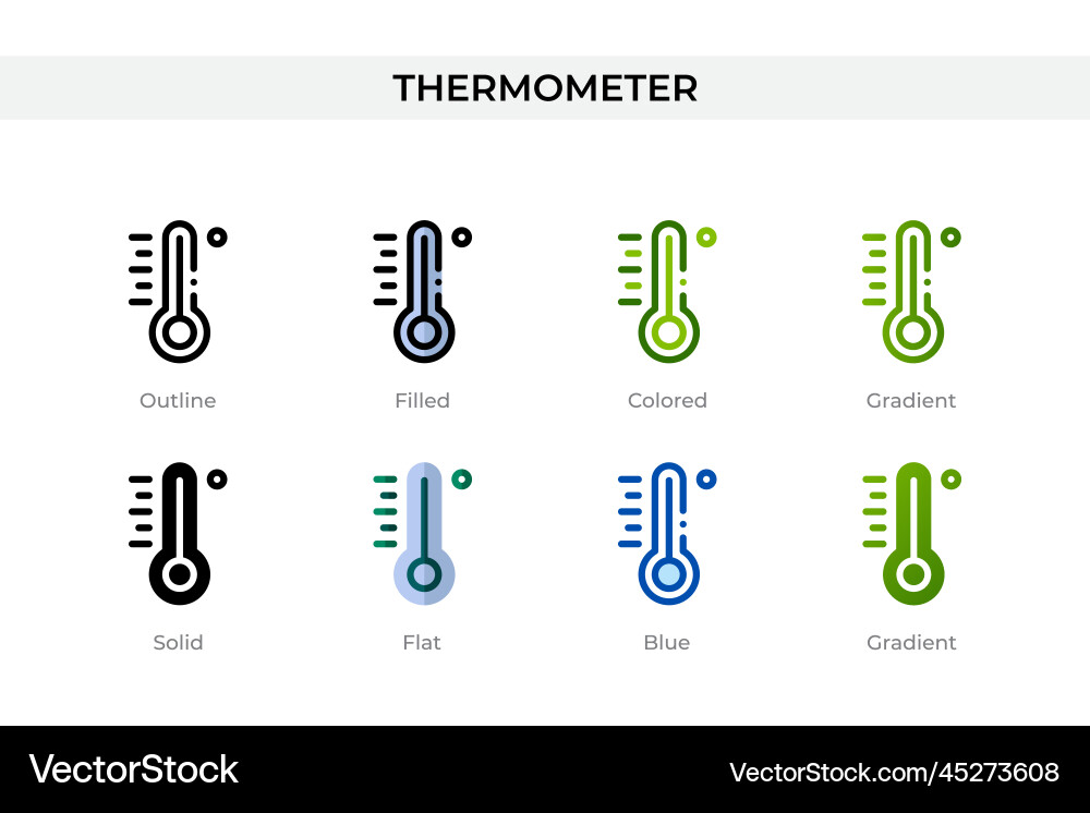 Thermometer icon in different style Thermometer icon in different style vector image