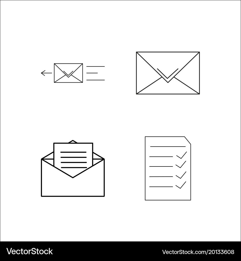 Web simple linear icon setsimple outline icons vector image