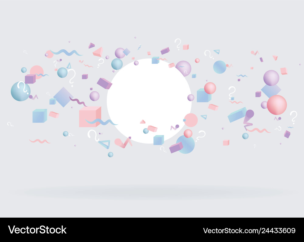 3d figures realistic primitives composition Vector Image