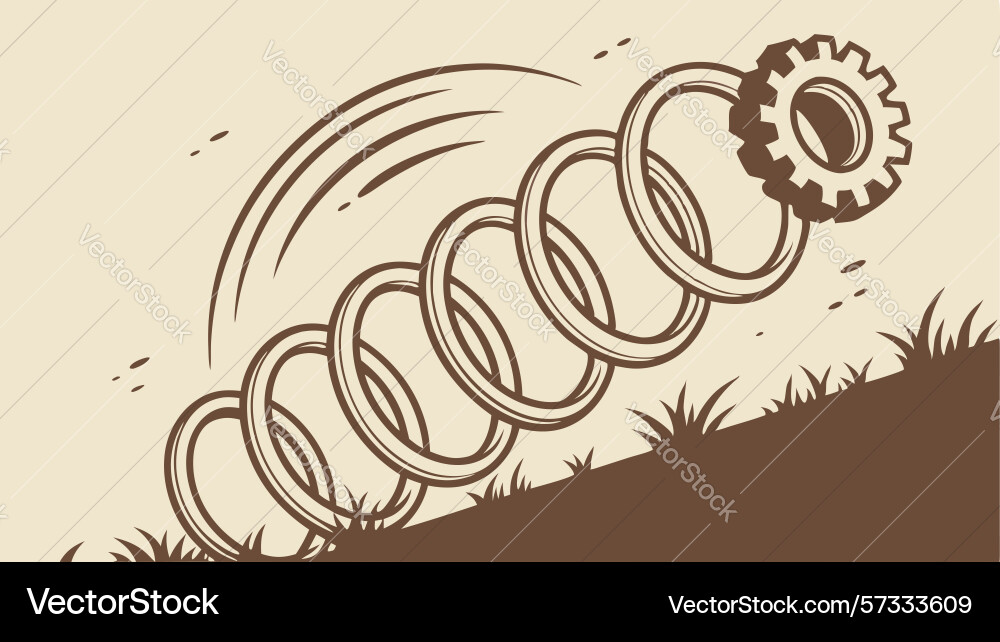 Abstract coil spring design generative ai Vector Image