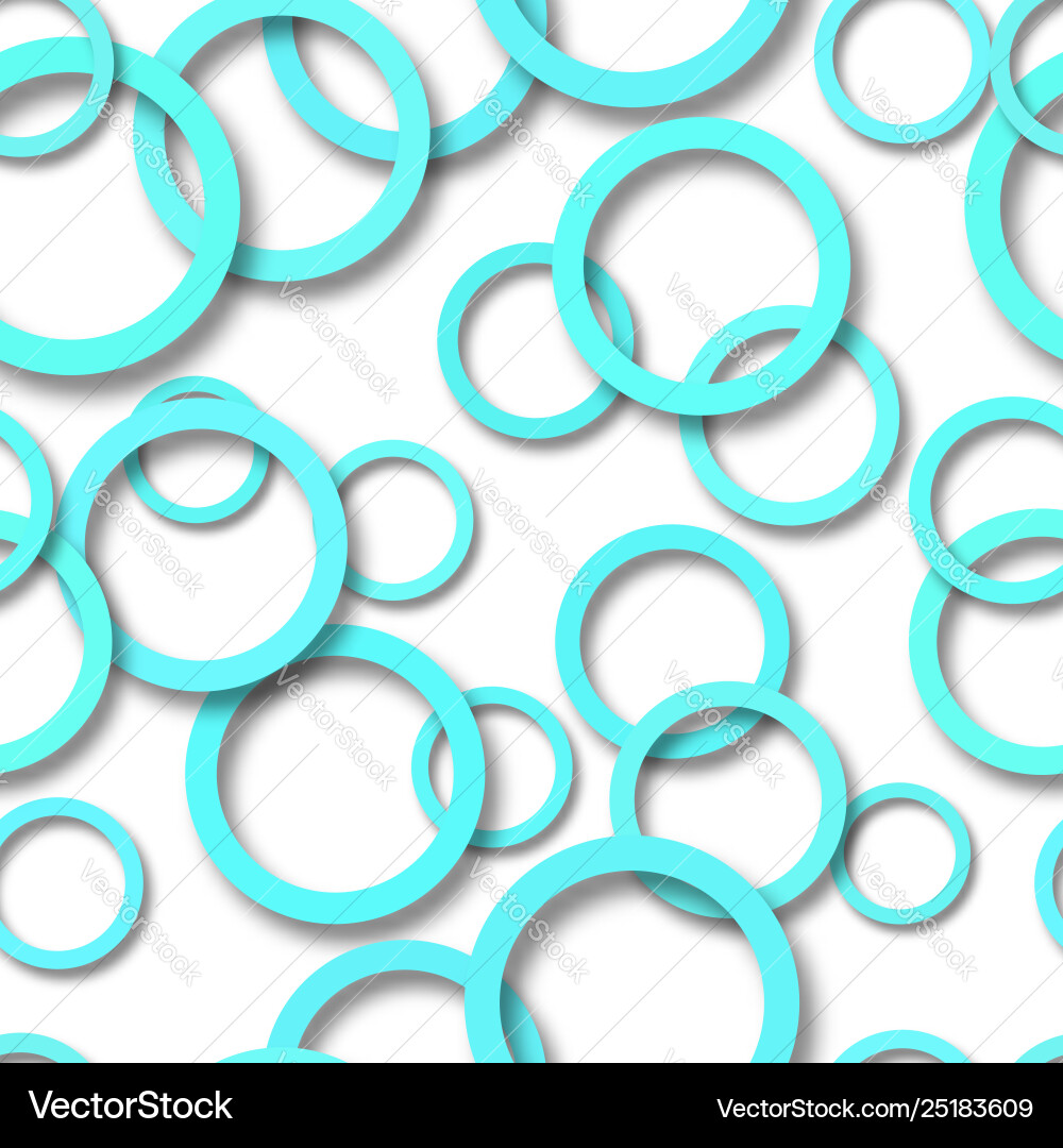 Abstract seamless pattern rings with shadows vector image