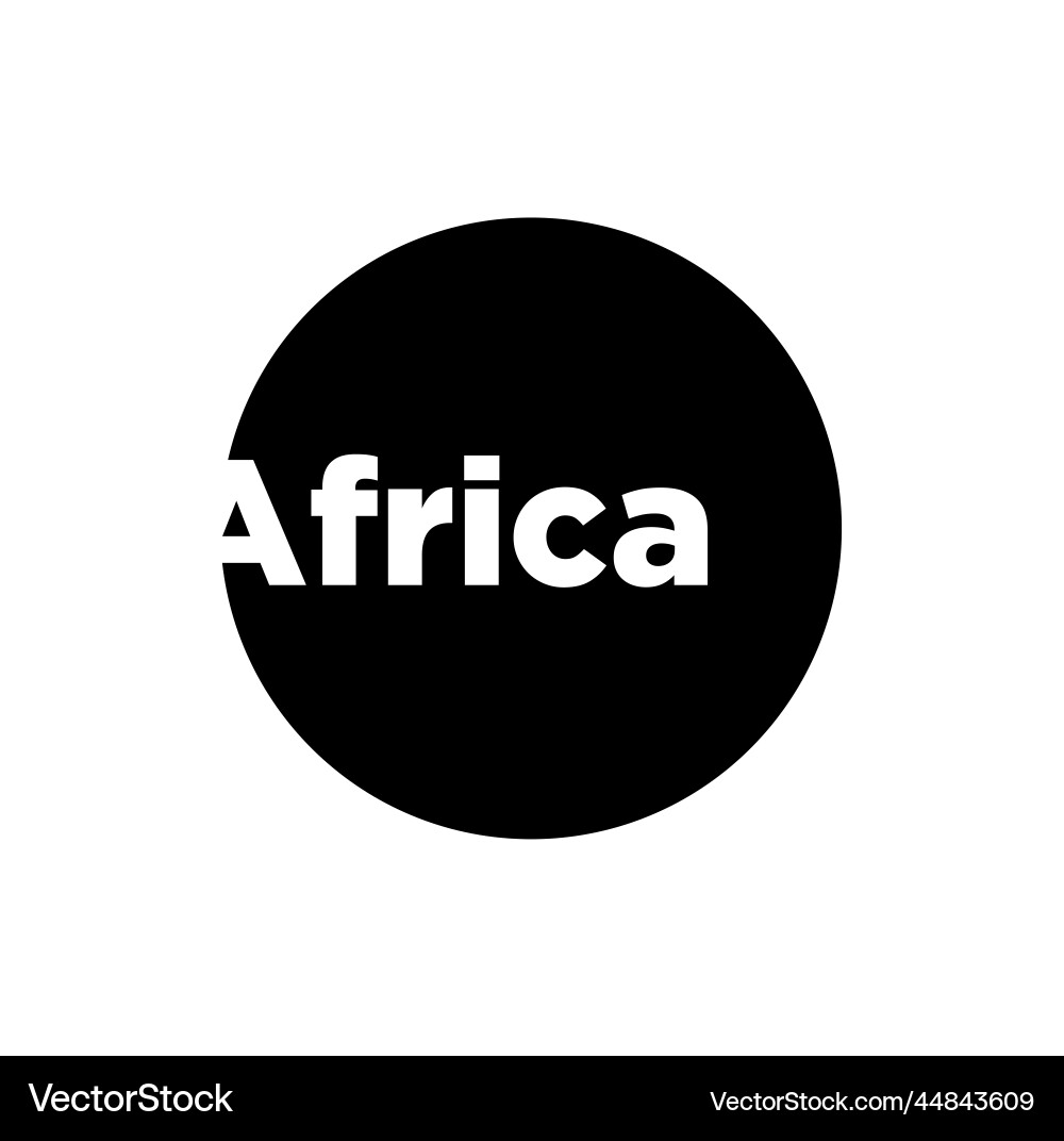 Africa continent typography on black round Africa continent typography on black round vector image