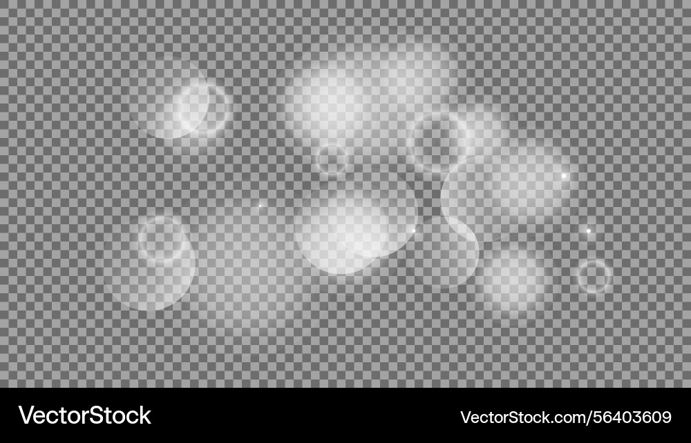Bokeh circles on transparent background Bokeh circles on transparent background vector image