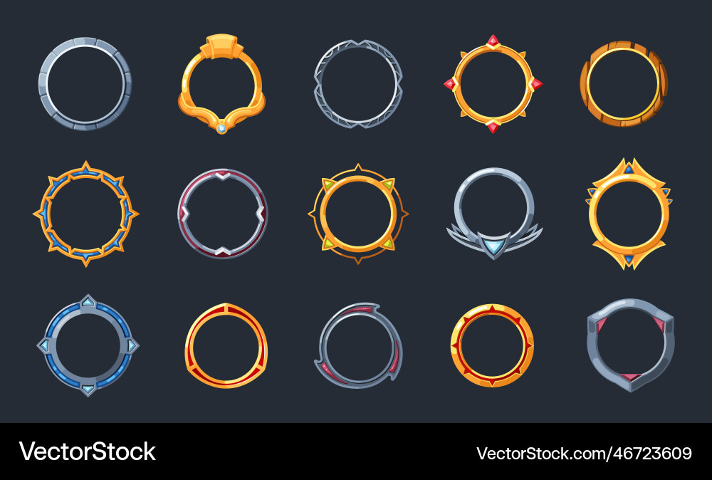 Circle frames abstract round forms for game Circle frames abstract round forms for game vector image