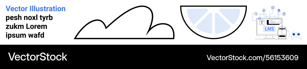 Cloud design with sliced shape and digital Cloud design with sliced shape and digital vector image