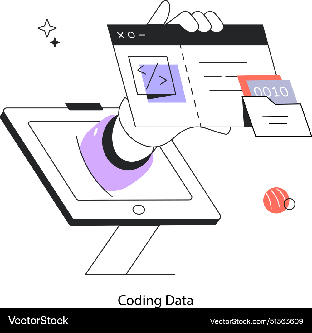 Coding data Royalty Free Vector Image - VectorStock