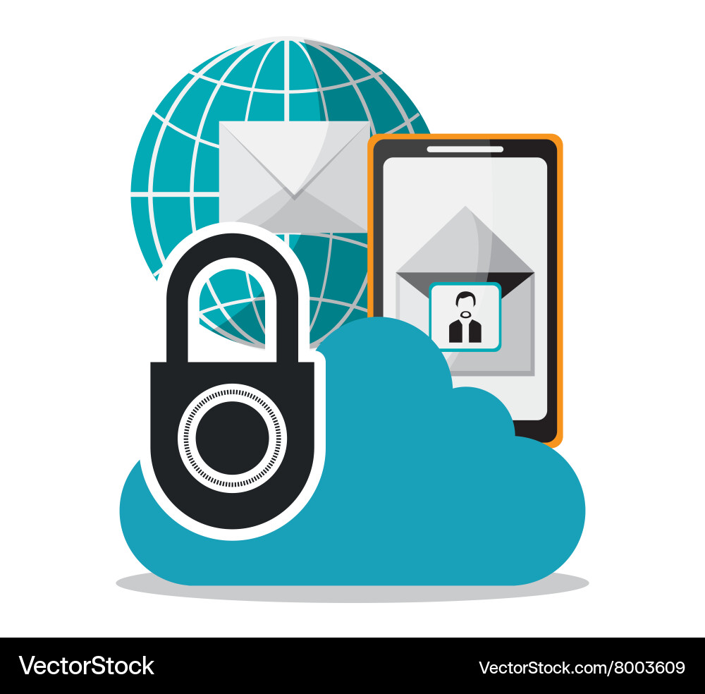 Cyber security and smartphone design Vector Image