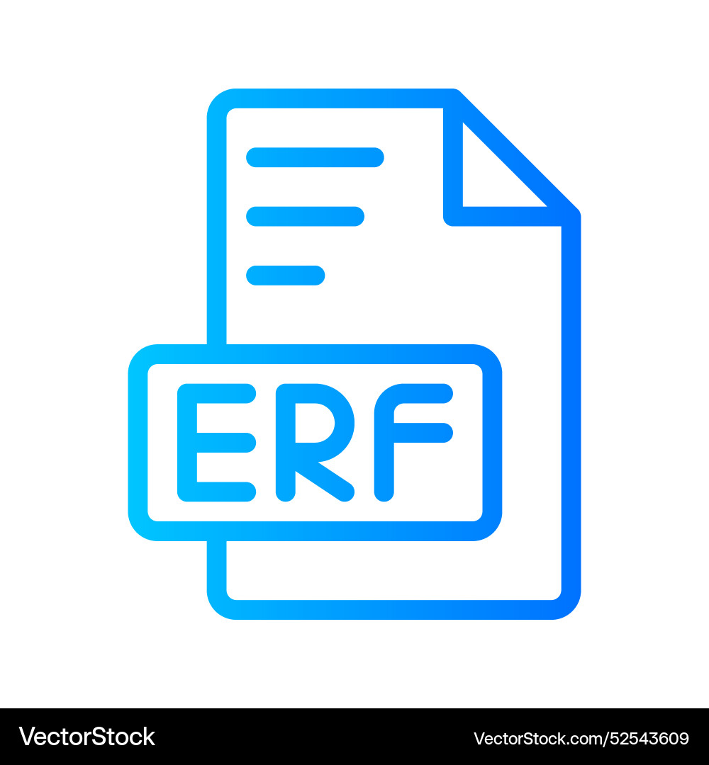 Erf document file picture gradient icon format vector image