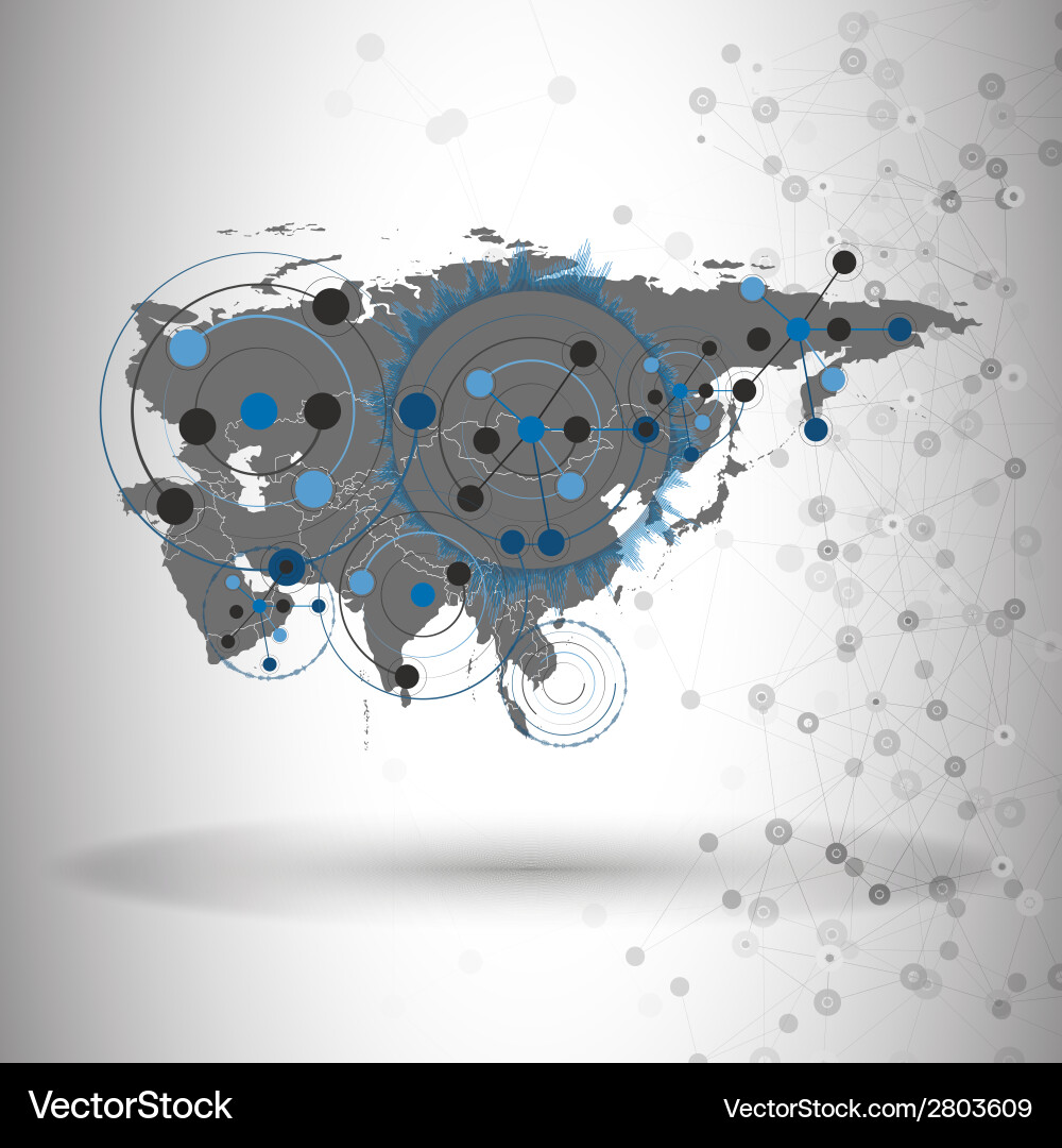Eurasia map background for communication Vector Image