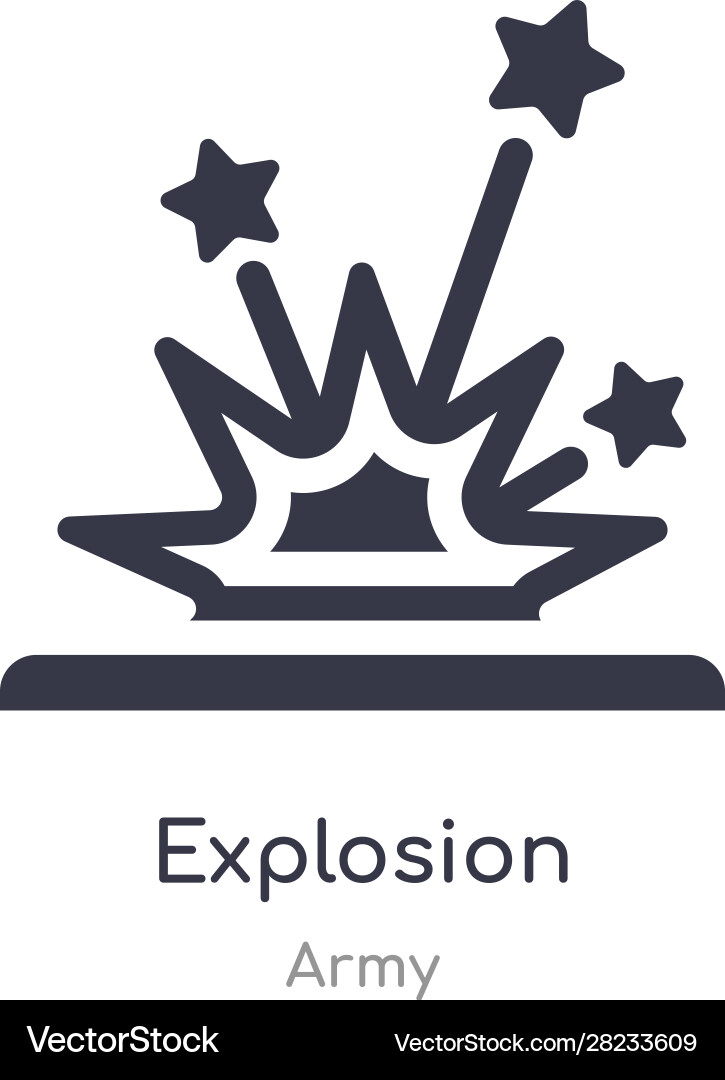 Explosion icon isolated from army Vector Image