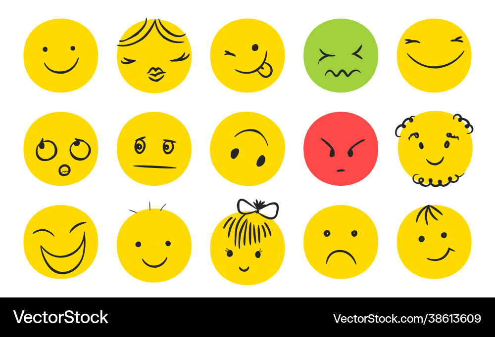 Face character set isolated on white background Face character set isolated on white background vector image