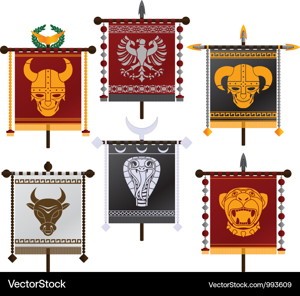 Fantasy Standards & Banners Vector Image