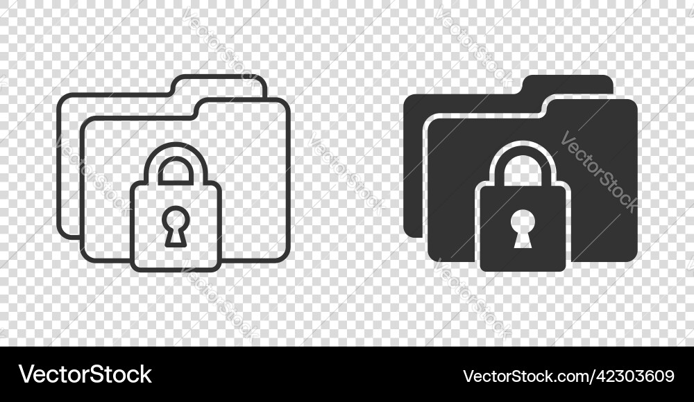 Files folder permission icon in flat style Files folder permission icon in flat style vector image