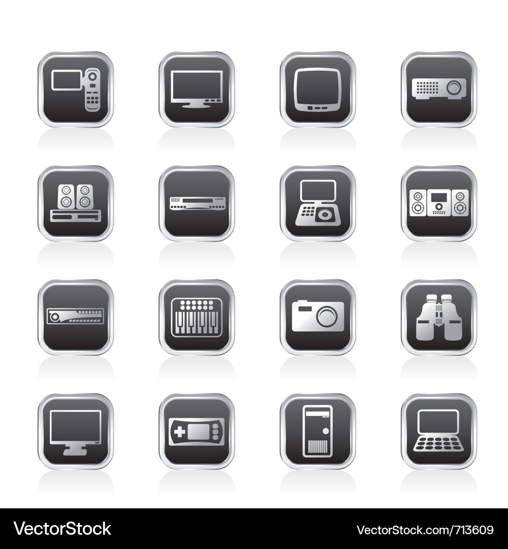 Icons für Hi-Tech-Ausrüstung Vektorbild