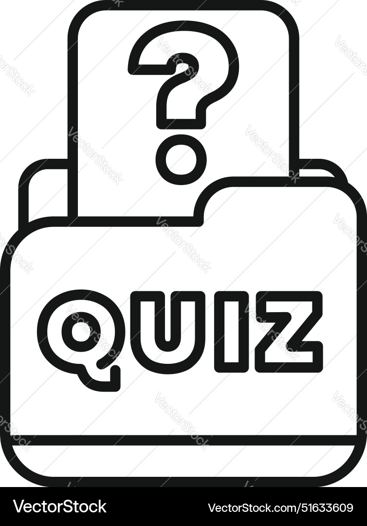 Online quiz file folder with question mark icon vector image