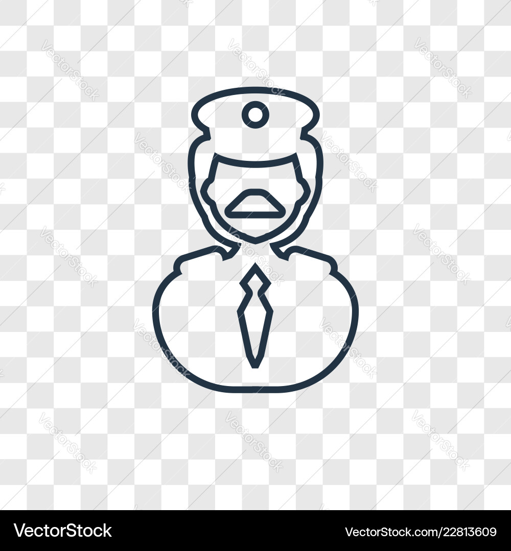 Pilot concept linear icon isolated on transparent Pilot concept linear icon isolated on transparent vector image