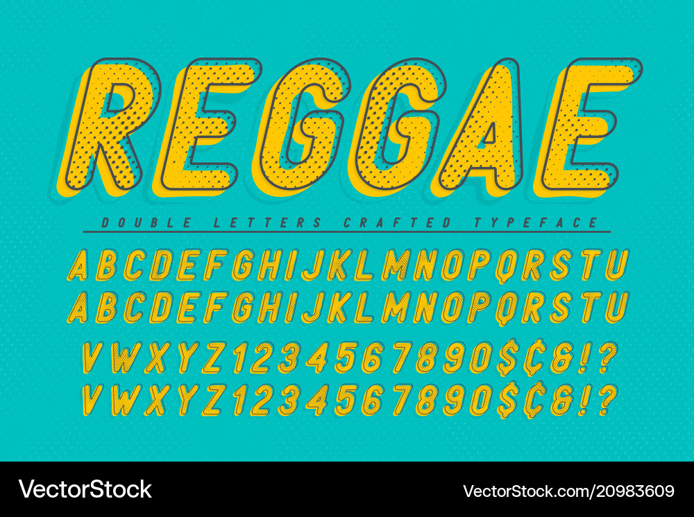 Pop Art Reggae Display Font vector image