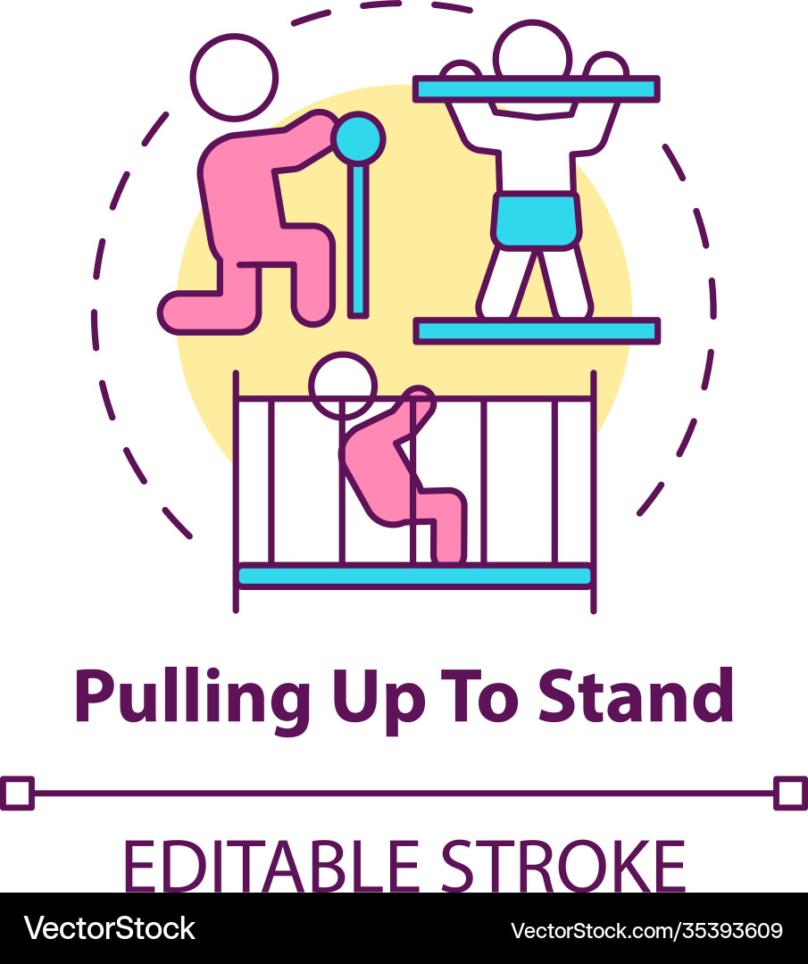 Pulling up to stand concept icon Vector Image